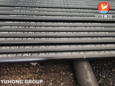China ASTM A213 / ASME SA213 T9 Boiler Tube Alloy Steel Seamless Tube Black Painting for sale
