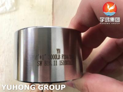 China ASTM A182 F304, F304L Stainless Steel Socket Weld Full Coupling, Half Coupling B16.11 for sale