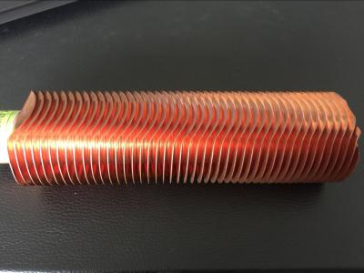 China CuNi 90/10 tipo tubo de la forma de aleta del cambiador de calor OD25.4 X 1.5WT L tubería de cobre aletada en venta