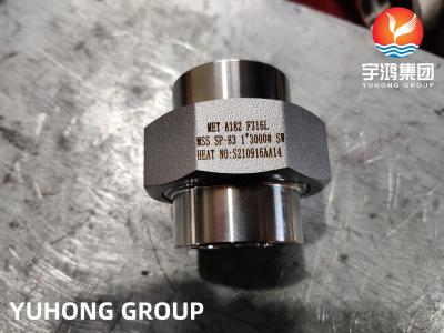 China ASTM A182 F316L M33 SP-83 B16.11 B1.20.1 Rosca forjada de acero inoxidable SW de alta presión Conexión de tubería forjada de unión NPT en venta