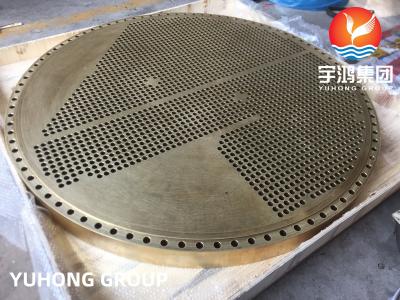 China Forged ASTM B171 Copper Alloy Tubesheet For Pressure Vessel / Heat Exchanger for sale