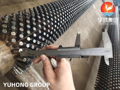 China ASTM A335 GR.P9 Studded Finned Seamless Pipe TP410 AL CS Studs Alloy Fin Pipe for sale