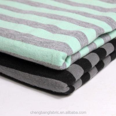 China Eco-friendly Anti-bacteria Yarn Dyed Stripe 95% Soft Bamboo 5% Spandex Fiber Jersey Fabric for sale