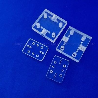 China Semiconductor Laser Drilling Transparent Quartz Glass Plate With Hole for sale