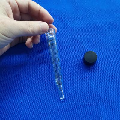 China Borosilicate Glass Testing Oil Centrifuge Tube With Screw Head Plastic Lid for sale