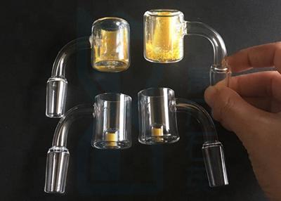 China 45/90 Degree Quartz Glass Banger 14mm Male 1100℃ Transparent for sale