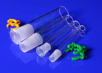 China Alkali Resistance Pure Quartz Test Tube High Purity Clear Ground Joint Mouth For Lab for sale