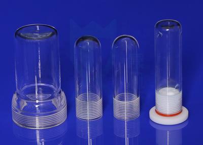 Cina Recipiente di reazione trasparente di vetro di silice fusa di purezza con i coperchi a vite in vendita