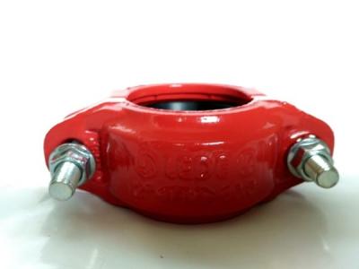 China 4 in Red Ductile Iron Coupling Grooved Painted Pipe Clamp for sale