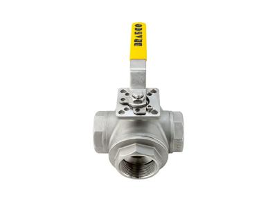 China Stainless Steel WCB Female Thread 3 Way Three Way Ball Valve With ISO5211 for sale