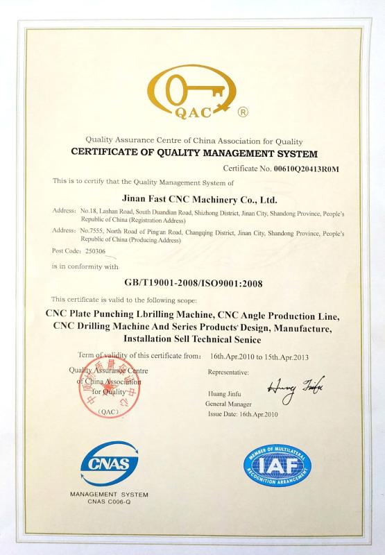 ISO9001 - Jinan FAST CNC Machinery Co., Ltd