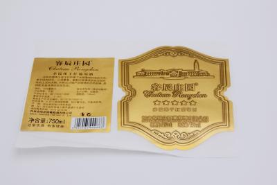 China As etiquetas quentes da etiqueta do vinho do ouro personalizaram o vinil de Matte Waterproof Labels Sticker White à venda
