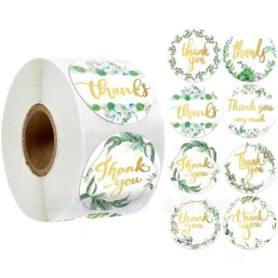 China Business Label Sticker Packaging Glossy Vinyl Circle Stickers Pvc Waterproof Small Thank You for sale