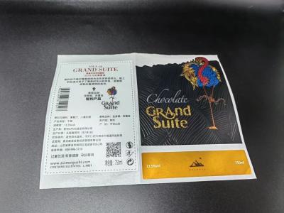 China As etiquetas livres da etiqueta do vinho rolam o vermelho de alumínio macio gravado ouro das etiquetas do certificado à venda