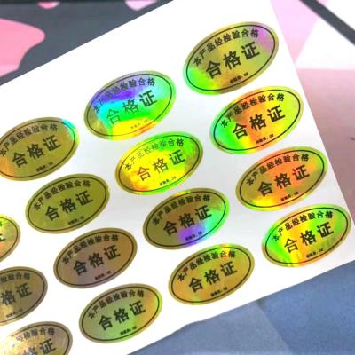 China Impresión modificada para requisitos particulares etiquetas engomadas evidentes antis del holograma del pisón de la falsificación en venta