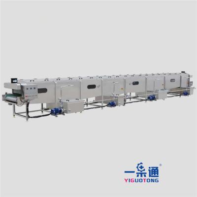 China Continupusly Spraying Type Fruit Juice Pasteurizer Wiith Cooling Tunnel for sale