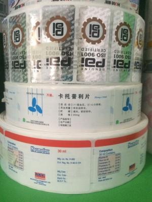 China Self Adhesive Industry Printing Custom Roll Labels For 76mm Inside Diameter for sale