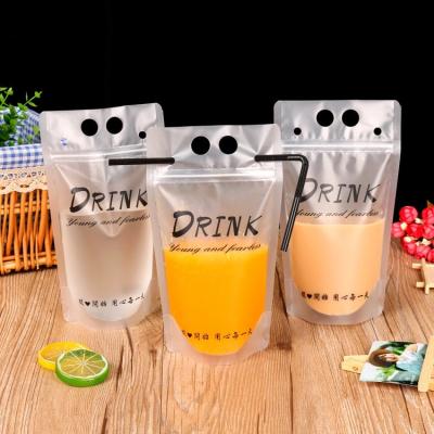 China Drinking Fruit Juice Packing Plastic Standing Pouch With Straw for sale