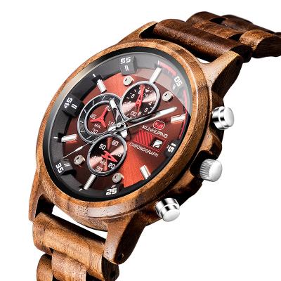 China Male Elegant Walnut Wooden Quartz Watch High Quality Sporty Type 1010-3 for sale