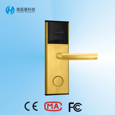 China Stainless Steel Golden  hotel door lock with Keys and RFID hotel door lock for sale