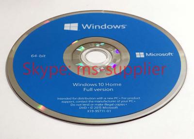 China Do pacote de varejo home do OEM 32 de Microsoft Windnows 10 a ativação em linha/64Bit DVD, ganha o OEM de 10 casas à venda