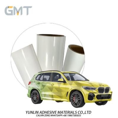 China 18m Custom Yellow Vinyl Car Wrap Polyester GMT Eco Solvent Double PE Coated for sale