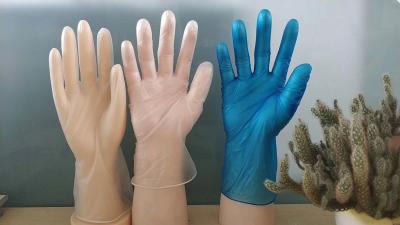中国 白く青く明確で使い捨て可能なビニールの検査の手袋、病院の使用使い捨て可能な医学の手袋 販売のため
