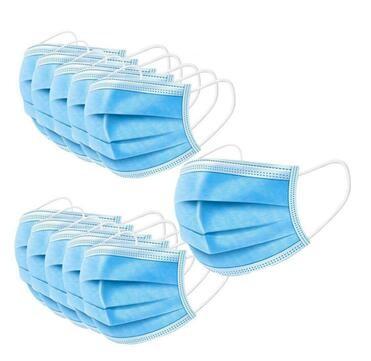 China Breathable Disposable Non Woven Face Mask , Disposable Face Mask Blue And White for sale
