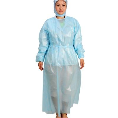 China 60 Gsms Hooded Waterproof Disposable Isolation Gown for sale