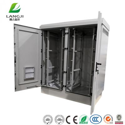 China Weatherproof Aluminum Outdoor Equipment Cabinet Double Bay for sale