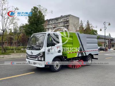 China Dongfeng Stainless Steel Four Brushes Street Sweeper Truck 6cbm For Cleaning Dirt for sale