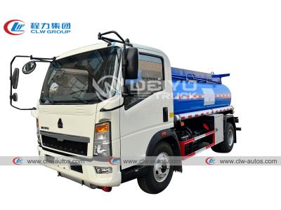 China 5cbm 5000L HOWO Fuel Tanker Truck Mobile Diesel Tanker With Flowmeter for sale