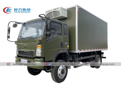 China HOWO 4x4 AWD Thermo King Freezer Refrigerator Box Truck 10Tons 10MT For Meat Transport for sale