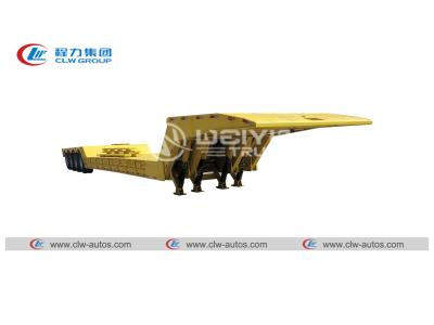 China Remolque plano 100tons de Lowbed del cuello de cisne hidráulico resistente en venta