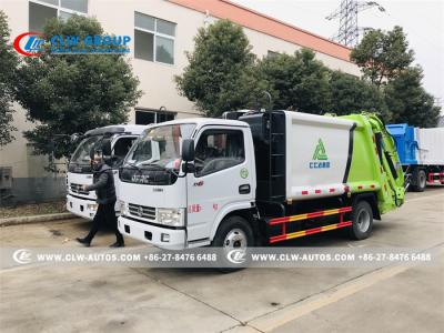 China Dongfeng 4X2 6 wheels 5cbm Compression Garbage Truck for sale