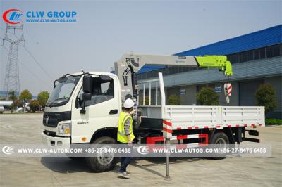 China FOTON Cargo Truck Mounted Hydraulic Telescopic Boom Crane 5tons for sale