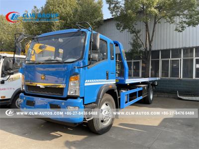 China HOWO 4x2 3 Tons 5 Tons Platform Flatbed Towing Truck for sale