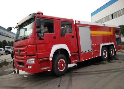 China Howo 6 X 4 10 Wheel Large Fire Truck , Fire Service Truck For Factory for sale