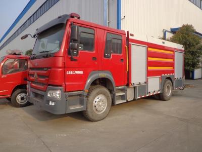 China Emergency Rescue Fire Truck , HOWO 8 Tons Foam Fire Truck Good Performance for sale