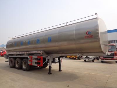 China 40t Fresh Milk Delivery Tanks Trucks And Trailers 3 Axle Stainless Steel Milk Tank Truck for sale