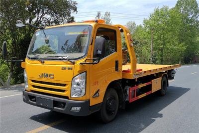 China JAC 152HP 4 Ton Road Wrecker Tow Truck Recovery Flatebed Truck Euro 5 Emission Standard for sale