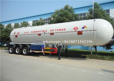 China reboque do tanque da estrada da permissão de corrosão 27MT do caminhão de entrega 1.0mm do propano de 54m3 LPG à venda