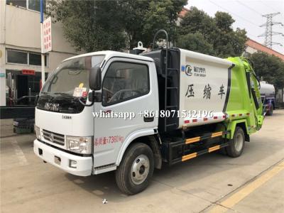 China White And Green 6CBM Refuse Collection Truck , Waste Compactor Truck 102HP for sale