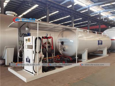 China 10 Tonnen 20000 Liter LPG-Gleiter-Stations-mit füllender Skala zu verkaufen