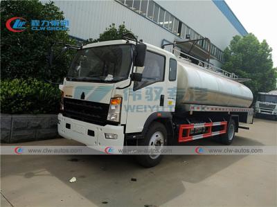 China camión de petrolero de la leche de 15000L HOWO 10T 15T SS304-2B en venta