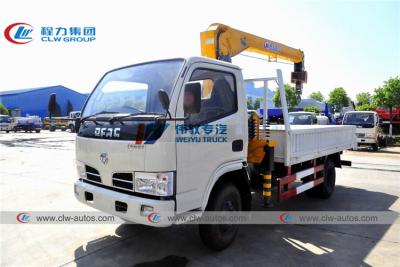 China Mini Dongfeng 2T Truck Mounted Boom Crane for steel pipeline for sale