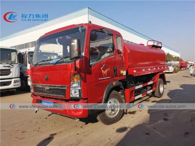 China Howo 5000 Liters Water Bowser Truck For Fire Fighting for sale