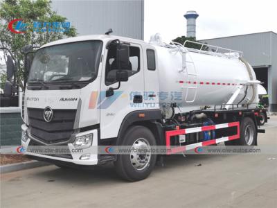 China Foton Auman 240HP 10000L Sewer Vacuum Truck For Liquid Disposal Collection for sale