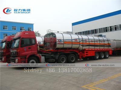 China de liga 60cbm de alumínio da solução salina do petroleiro reboque químico semi à venda
