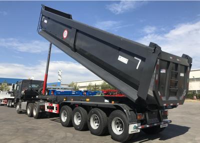 China Front Axle Liftable 50t 60t Tipper Trailer With Air Bag Suspension for sale